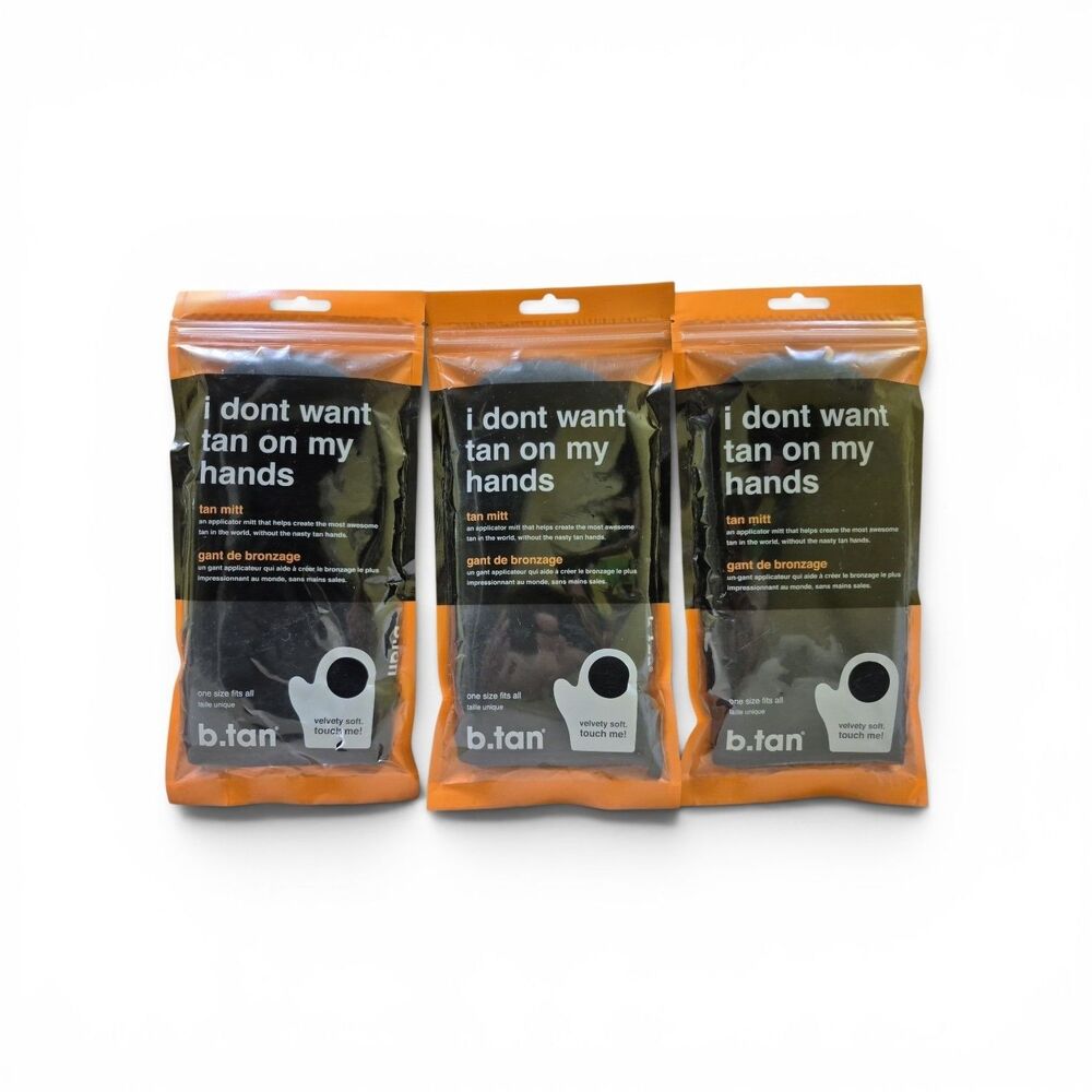 3 Pack B.Tan - I Don't Want Tan on My Hands - Sunless Tan Mitts- 1 Size Fits All